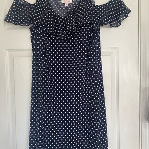 Ivy Road Dress.. Navy blue with white polka dots..New, never worn..